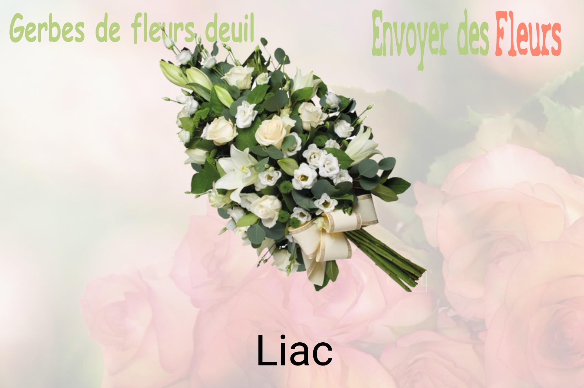 Gerbe de fleurs de deuil livrée à Liac